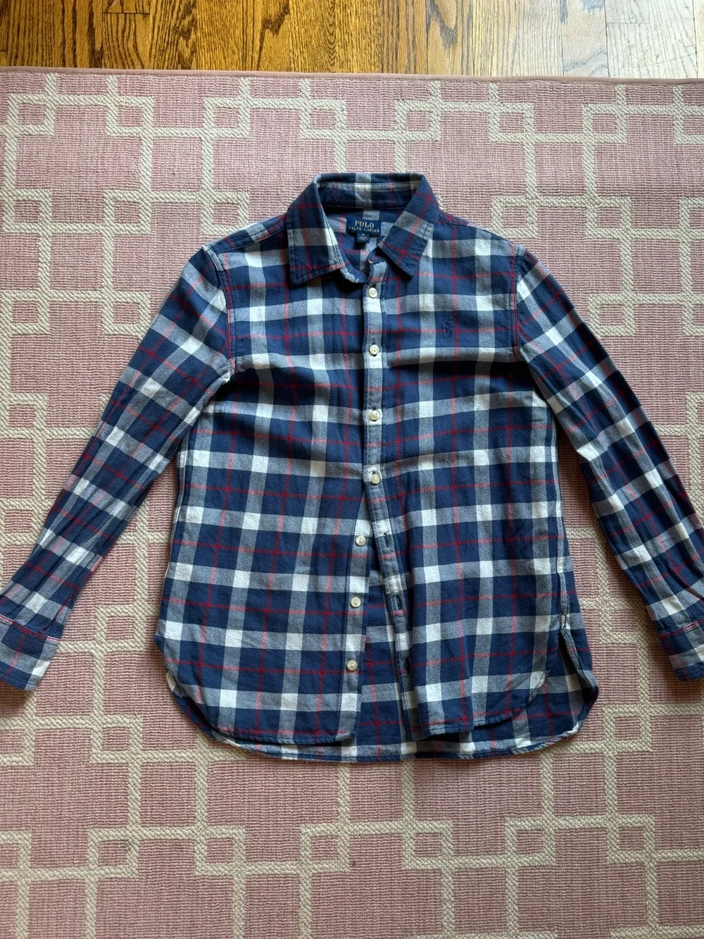 Polo by Ralph Lauren Blue, White & Red Plaid Button-Down Shirt